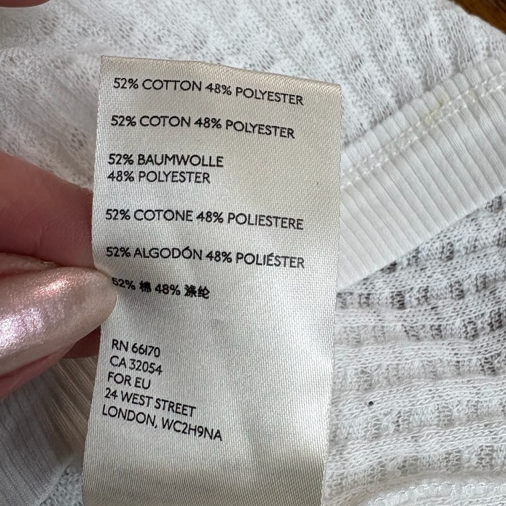 Free People We The Free South Side Thermal Top White Oversized Waffle Knit XS - Picture 8 of 10